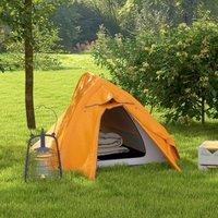 OUTSUNNY Two-Layer Camping Tent Backpacking Tent, 2000mm Waterproof for 1-2 Man in Orange | Size: Double