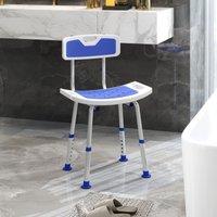 HOMCOM Shower Stool for Elderly Disabled Adjustable Shower Stool in Blue