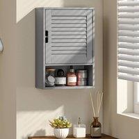 HOMCOM Bathroom Cabinet, Wall Mounted Cabinet with Adjustable Shelves in Grey | Size: W600mm x H600mm