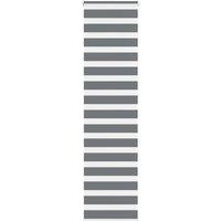 Berkfield Home Zebra Blind Dark Grey 60x230 cm Fabric Width 55.9 cm Polyester