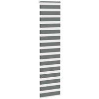 Berkfield Home Elegant Zebra Blind Dark Grey 60x230 cm Fabric Width 55.9 cm Polyester