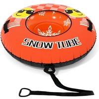 Costway 42 Inflatable Snow Tube Snow Sledding Tube w/Detachable Tow Strap in Orange