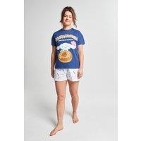 Brand Threads Women's Cinnamoroll Short Pyjama Set in Navy | Size: Large