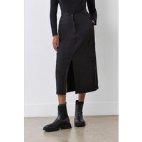 Finery London Women's Juliette Cargo Midi Skirt in True Black | Size: 16