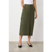 Finery London Women's Juliette Cargo Midi Skirt in Olive | Size: 20
