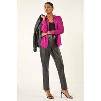 Roman Women's Sequin Collar & Cuff Shirt in Cerise | Size: 20