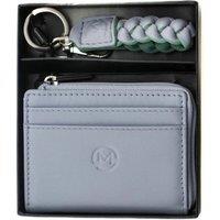 Mala leather Women's Leather Purse & Keyring Leather Giftset in Light Blue