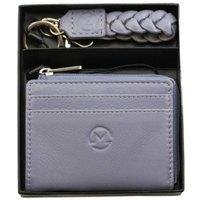 Mala leather Women's Leather Purse & Keyring Leather Giftset in Purple