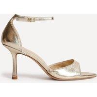 Linzi Women's Wanted Gold Faux Leather Pointed Toe Heels | Size: 7-Standard Fit