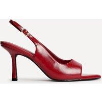 Linzi Women's Tokyo Red Faux Leather Peep Toe Heels | Size: 4-Standard Fit