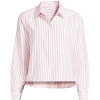Lands' End Women's Oxford Cropped Shirt with Step Hem in Light Pink | Size: 20
