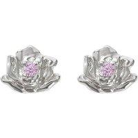 Harfi Women's Alexandrite June Birthstone Rose Birthflower Stud Earrings in Silver