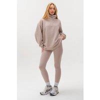 BCouture Women's Quarter-Zip Borg Fleece & Leggings Set in Stone | Size: Medium