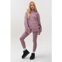 BCouture Women's Sherpa Fleece Hoodie & Leggings Set in Mauve | Size: Medium
