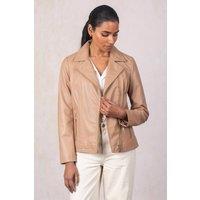 Lakeland Leather Women's 'Knotts' Leather Biker Jacket in Camel | Size: 14