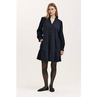 Finery London Women's Verona Corduroy Tiered Short Dress in Dark Navy | Size: 16
