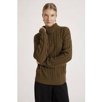 Finery London Women's Vivana Turtle Neck Knitted Sweater in Dark Olive | Size: 10