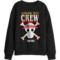 One Piece Straw Hat Crew Logo Kids Sweatshirt, Black | Size: 9-11 Years