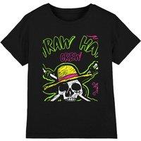 One Piece Sketch Skull & Cross Bones Kids T-Shirt, Black | Size: 12-13 Years