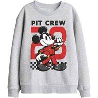 Disney Mickey Mouse Pit Crew Kids Sweatshirt, Athletic Heather in Light Grey | Size: 5-6 Years