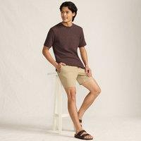 Lands' End Men's Short Sleeve Textured Jersey T-Shirt in Burgundy | Size: Medium