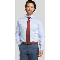 Double TWO Men's Blue Non-Iron Pure Cotton Twill Shirt | Size: 19 inches