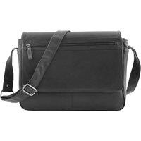 House of Leather Men's Mens Real Leather Cross Body Bag Messenger Organiser Satchel Cheriton Black | Size: Large