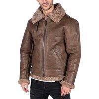 TruClothing Men's Sheepskin Leather B3 Aviator Vintage in Brown | Size: XL