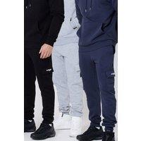 BCouture Men's 3-Pack Fleece Cargo Joggers | Size: XS