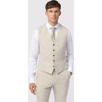 Antique Rogue Men's Blake Ecru Slim Waistcoat in Beige | Size: 48R