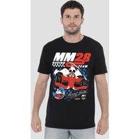 Disney Mickey Mouse Racing Chequered T-Shirt, Black | Size: 4XL
