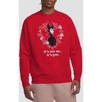 Disney Villains Maleficent Roses Sweatshirt, Red | Size: Small