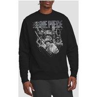 One Piece Straw Hat Crew Heavy Metal Sweatshirt, Black | Size: Small