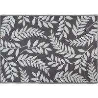 JVL The Gardener Small Leaf Decorative Outdoor Rug 150x210cm in Grey | Size: 150 cm x 210 cm