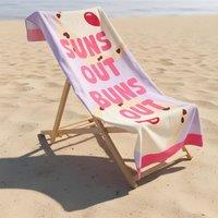 OHS Suns Out Buns Out Beach Towel Bath Quick Dry Microfibre Absorbent