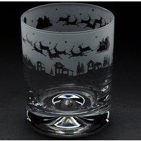 Milford Collection Animo Whisky Lovers Tumbler Glass Santa in Clear