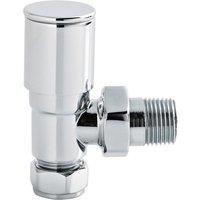 Balterley Angled Round Modern Radiator Valves Sold in Pairs Chrome in Silver