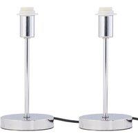 First Choice Lighting Set of 2 Chrome Touch Operated Stick Table Lamp Bases Only in Silver