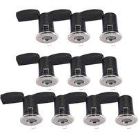 First Choice Lighting Set of 10 - Brushed Chrome IP65 Bathroom Recessed Fire Rated Downlight in Silver