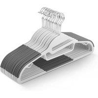 Keplin 20 Pack Non-Slip Hangers - Durable, Slimline Design with 360 Swivel in White