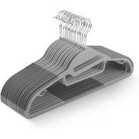 Keplin 20 Pack Non-Slip Hangers - Durable, Slimline Design with 360 Swivel in Dark Grey