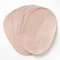 D-C-Fix Wipe Clean Woven Oval Placemats Blush in Pink | Size: 6 Pack