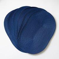 D-C-Fix Wipe Clean Woven Oval Placemats Deep Blue | Size: 6 Pack