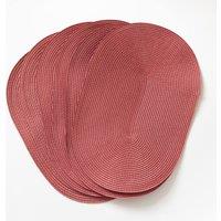 D-C-Fix Wipe Clean Woven Oval Placemats Mineral Red | Size: 4 Pack