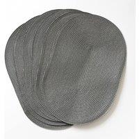 D-C-Fix Wipe Clean Woven Oval Placemats Steel Grey | Size: 4 Pack