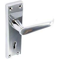 Securit Chrome Flat Lock Handles (1 Pair) in Silver