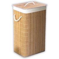 HomeSpace Direct Bamboo Laundry Hamper Basket Oblong Natural