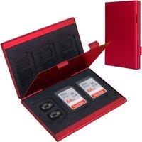 Obasyhig Aluminum Alloy Memory Card Storage Case in Red