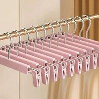 Kelvenix Pink Trouser Hanger with Clips Adjustable Clips Hooks Organizer