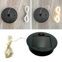 VOGREX Garden Solar Powered Replacement Round LED Light Box in Black
